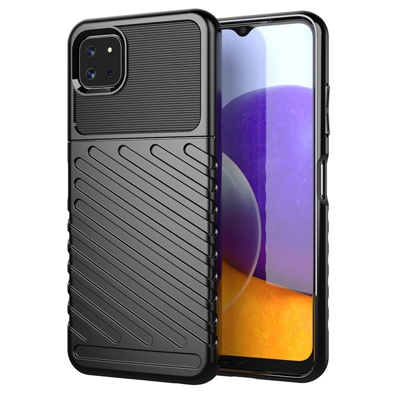 Caso Thunder capa protetora flexível e blindada para Samsung Galaxy A22 5G preto