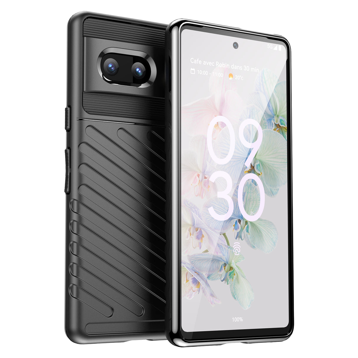 Capa protetora flexível e blindada Thunder Case para Google Pixel 7 na cor preta