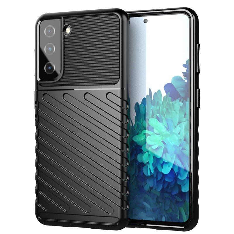 Capa protetora flexível e blindada Thunder Case para Samsung Galaxy S21 FE preta
