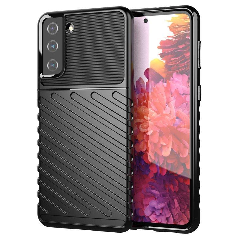 Capa protetora flexível e blindada Thunder Case para Samsung Galaxy S22+ (S22 Plus) na cor preta.
