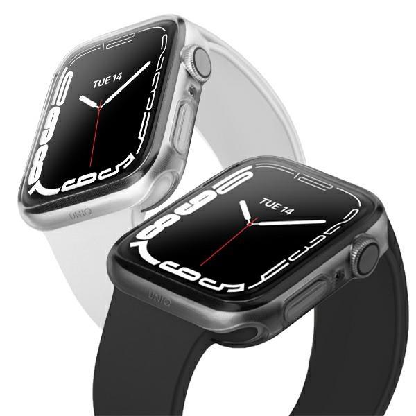 Estojo Uniq Glase para Apple Watch 7/8 41mm 2 unid. - transparente e cinza