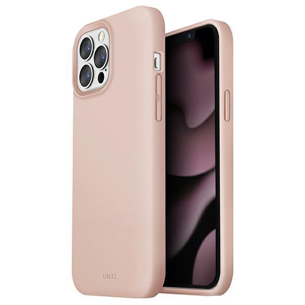 Estojo UNIQ Lino para iPhone 13 Pro Max - rosa
