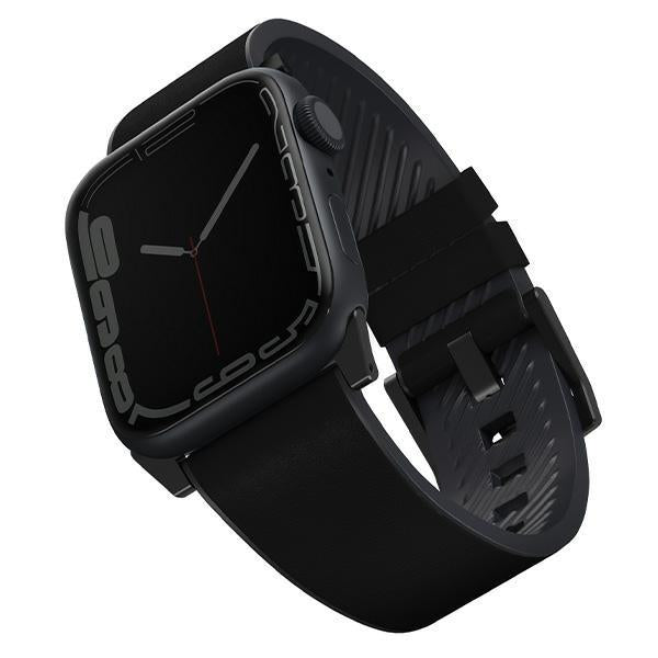 Pulseira Híbrida de Couro UNIQ Straden para Apple Watch 1/2/3/4/5/6/7/8/SE/SE2/Ultra 42/44/45/49mm - preta