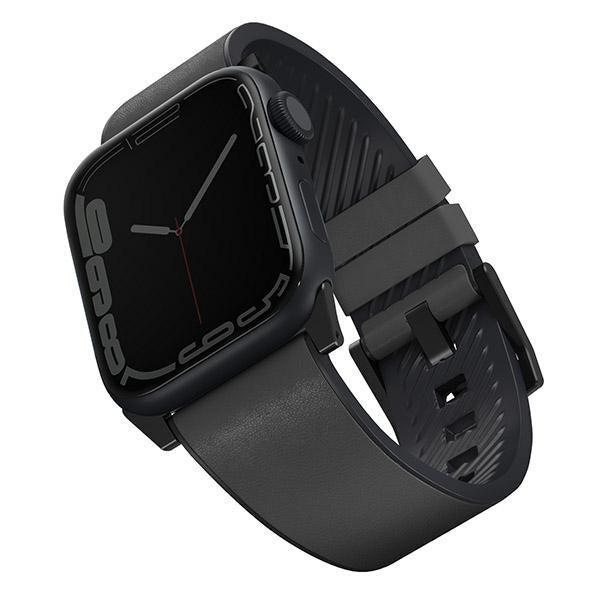 Pulseira Híbrida de Couro UNIQ Straden para Apple Watch 1/2/3/4/5/6/7/8/SE/SE2/Ultra 42/44/45/49mm - cinza