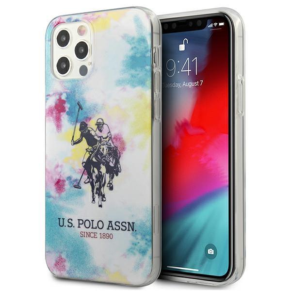 Estojo U.S. Polo Assn. Coleção Padrão Gradiente para iPhone 12 Pro Max - vermelho e azul