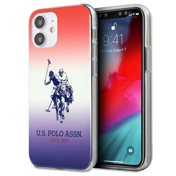 Estojo U.S. Polo Assn. Coleção Padrão Gradiente para iPhone 12 mini - azul