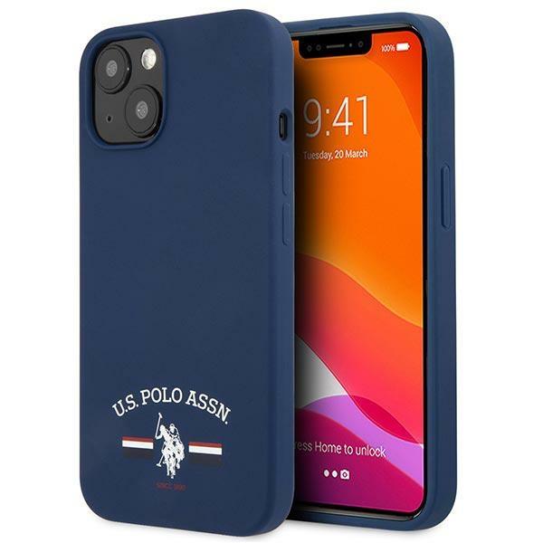 Etui U.S. Polo Assn. Coleção Silicone para iPhone 13 - na cor azul-marinho