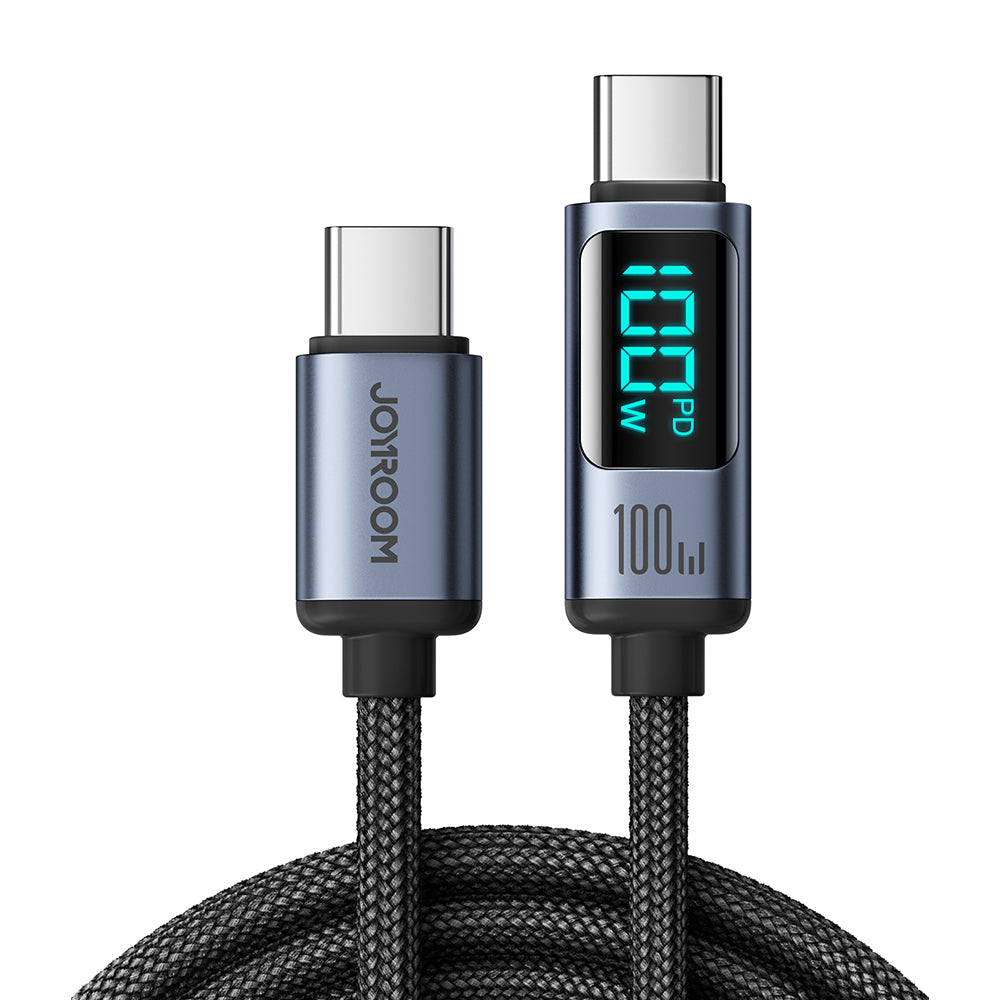 Cabo USB C para USB C 100W 1.2m com display LED Joyroom S-CC100A16 - preto