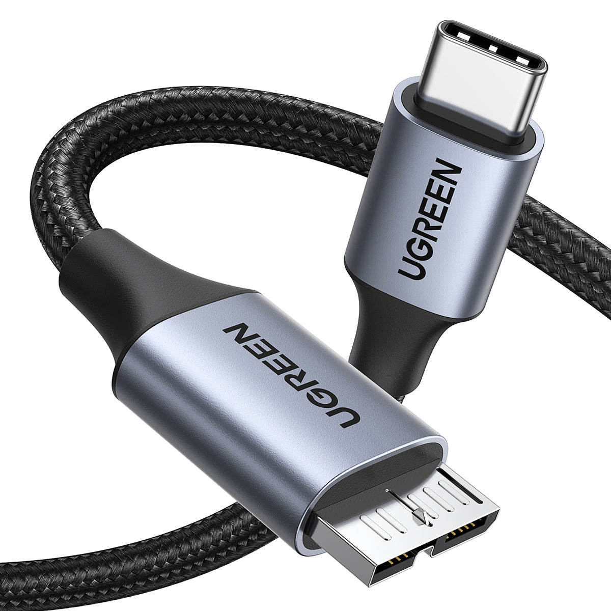 Cabo USB C / micro USB-B 3.0 Ugreen US565 5Gb/s 3A 2m - cinza