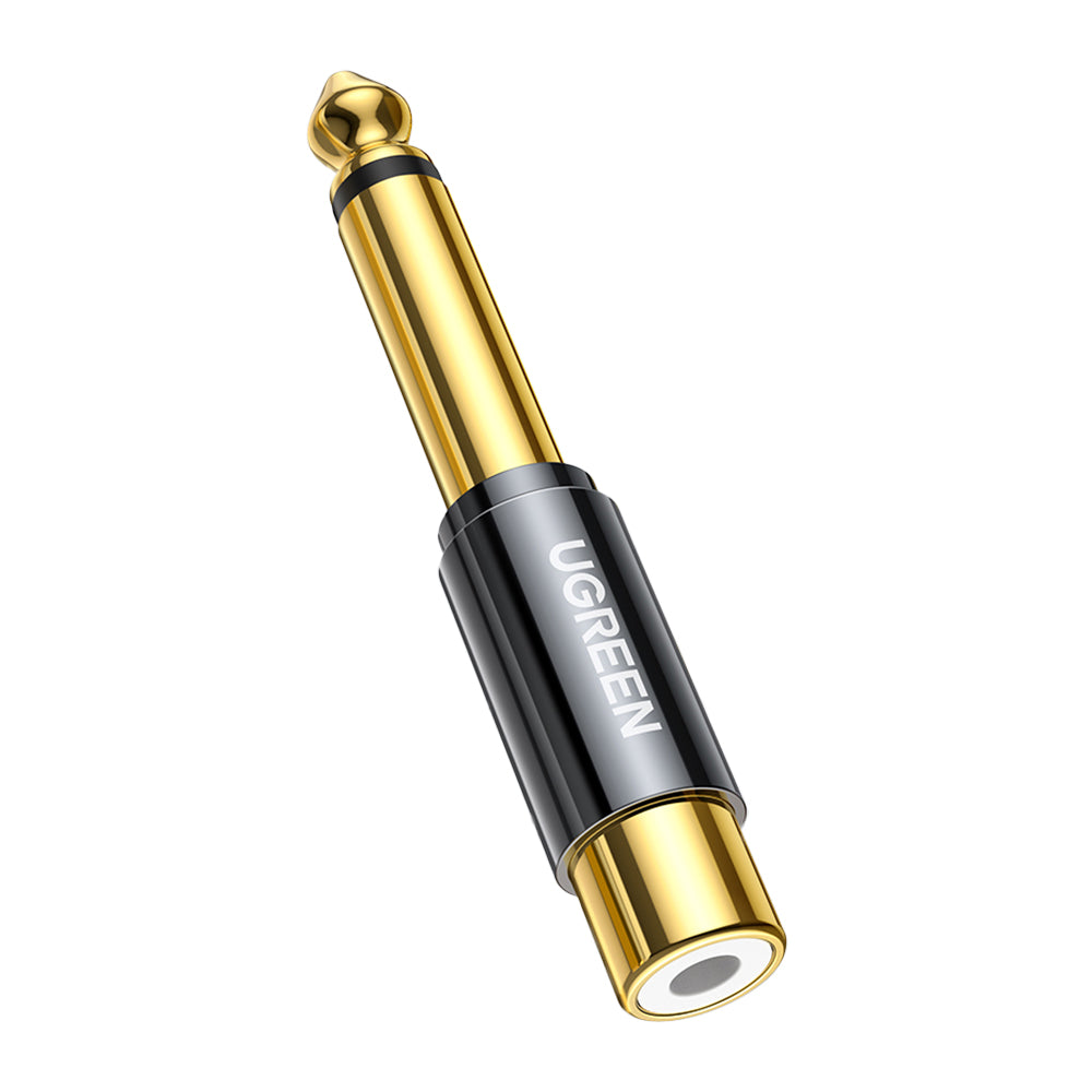 Adaptador Ugreen jack 6,35 mm (macho) para RCA (fêmea) dourado (AV169 80731)