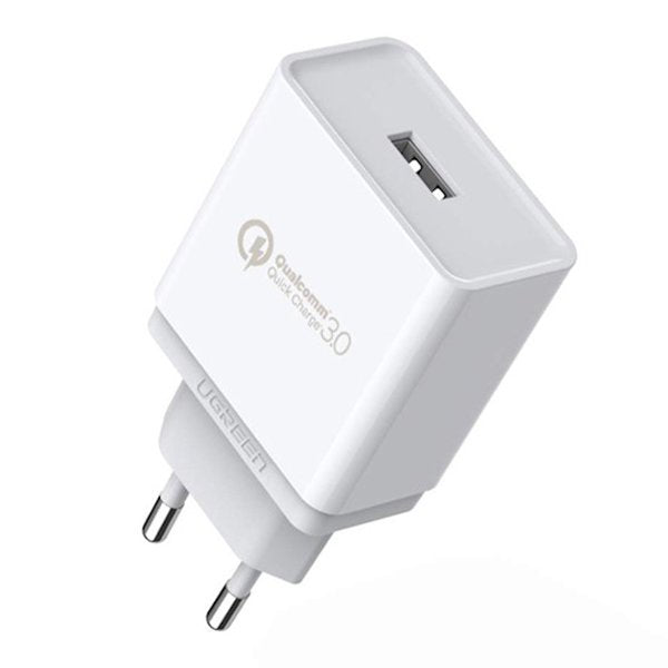 Ugreen CD122 carregador de rede rápido Quick Charge 3.0 18W 3A USB branco (10133)
