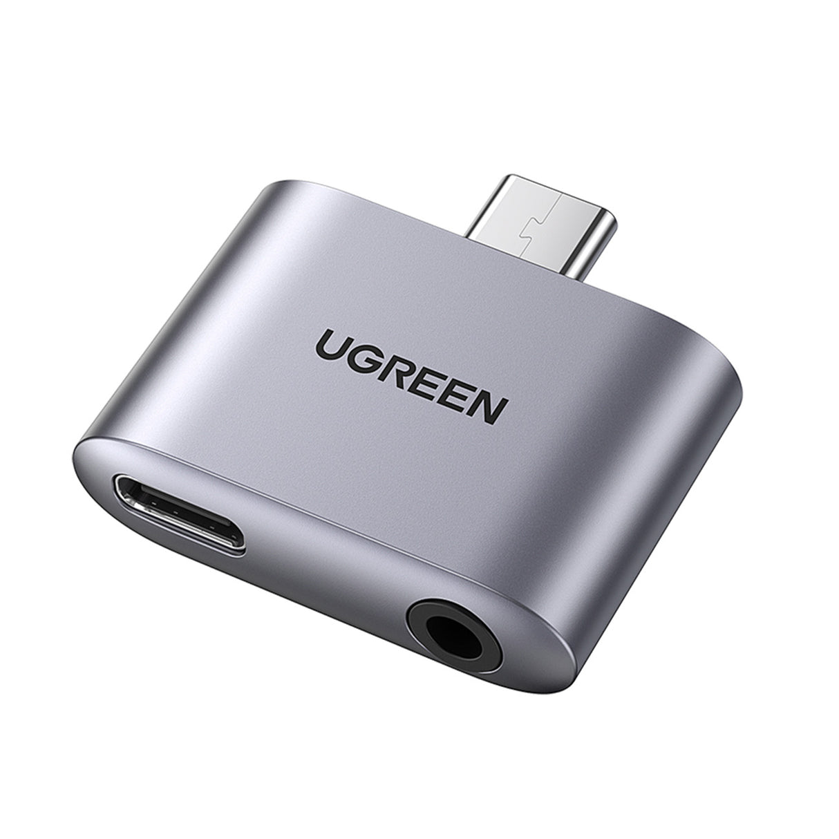 Adaptador de áudio Ugreen CM231 USB-C para mini jack de 3,5 mm - cinza