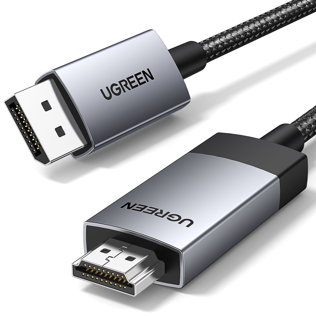 Cabo Ugreen DP119 DisplayPort / HDMI 4K 60Hz 1m - cinza