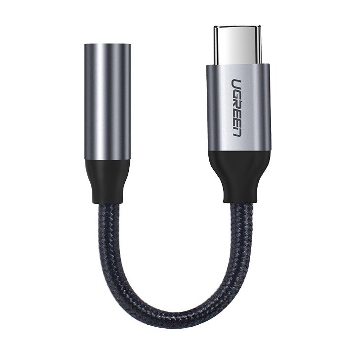 Adaptador de fone de ouvido Ugreen com mini conector de 3,5 mm para USB tipo C 10 cm cinza (30632)
