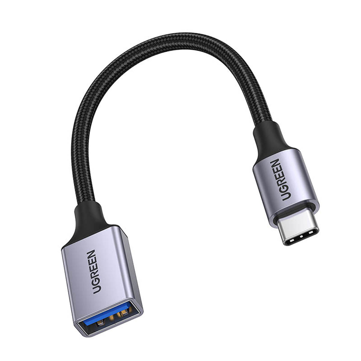 Adaptador de cabo Ugreen OTG USB-C (macho) para USB-A (fêmea) 5Gb/s 0.15m preto (US378)
