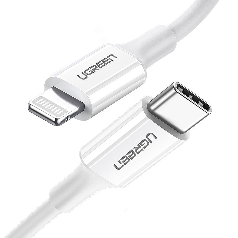 Cabo Ugreen US171 Lightning - USB-C PD 20W 3A 480Mb/s 1,5m - branco