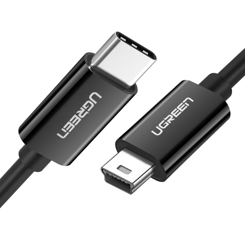 Cabo Ugreen US242 USB-C (macho) / mini USB (macho) 1 m - preto