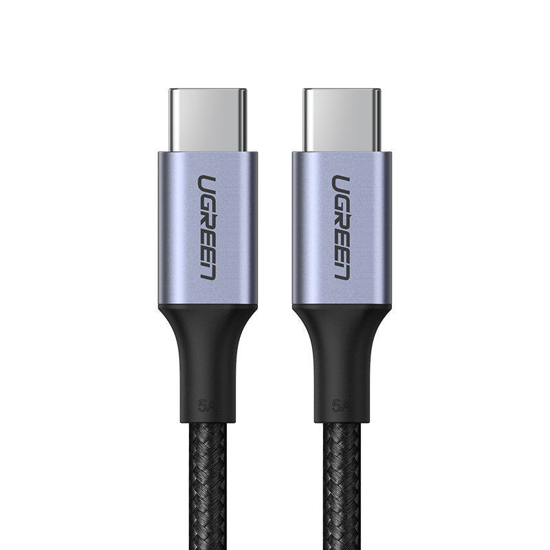 Cabo Ugreen US316 USB-C para USB-C PD QC FCP 100W 5A 480Mb/s 3m - cinza