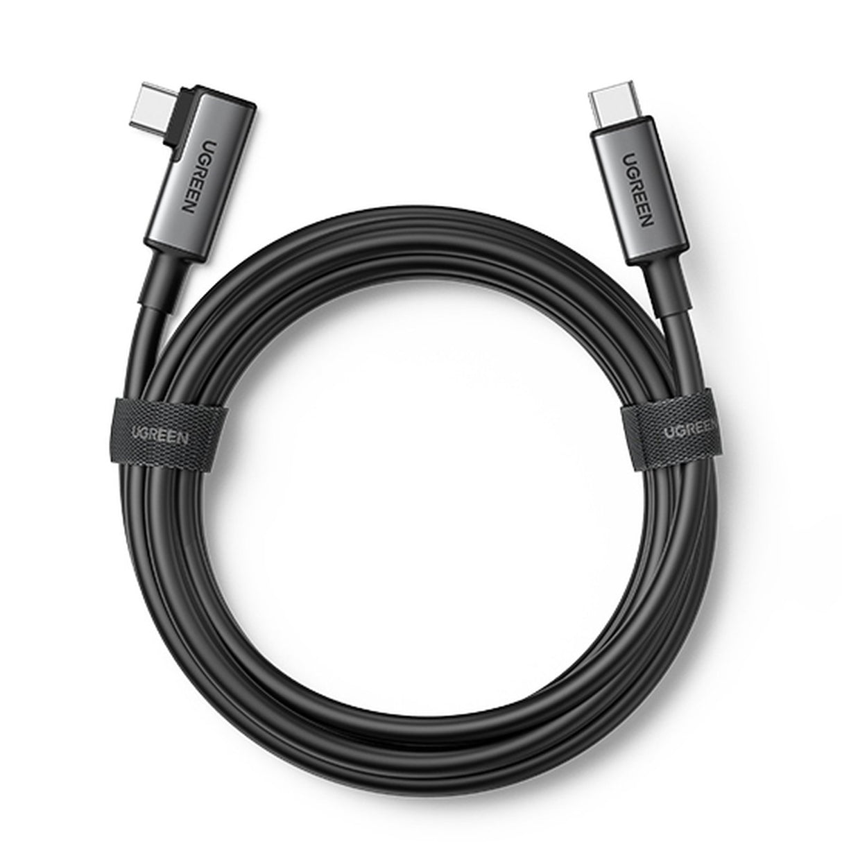 Cabo Ugreen US551 angular USB-C para USB-C PD 60W 3A 5Gb/s 5m - preto