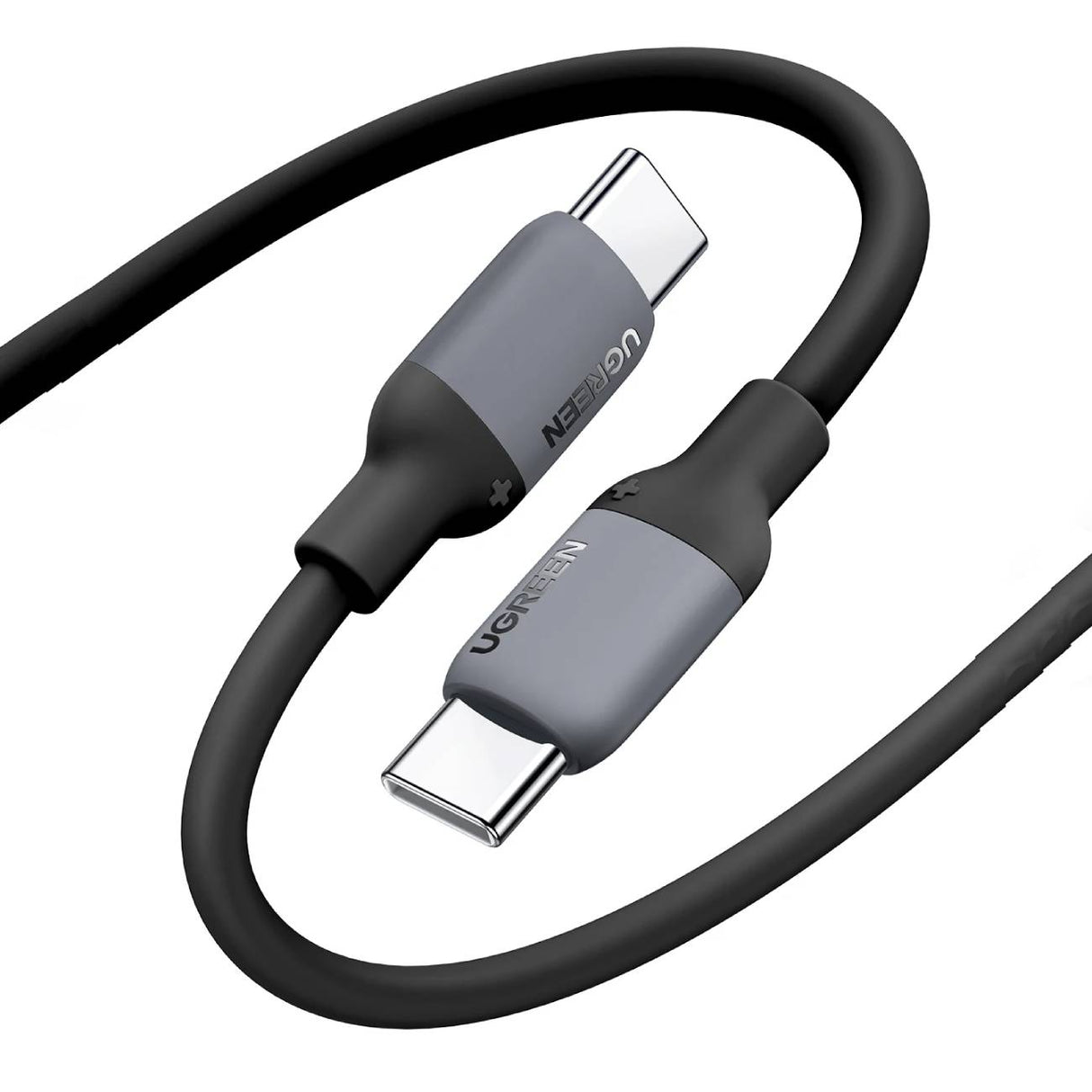 Cabo Ugreen US563 USB-C / USB-C PD 60W de silicone 2m - cinza