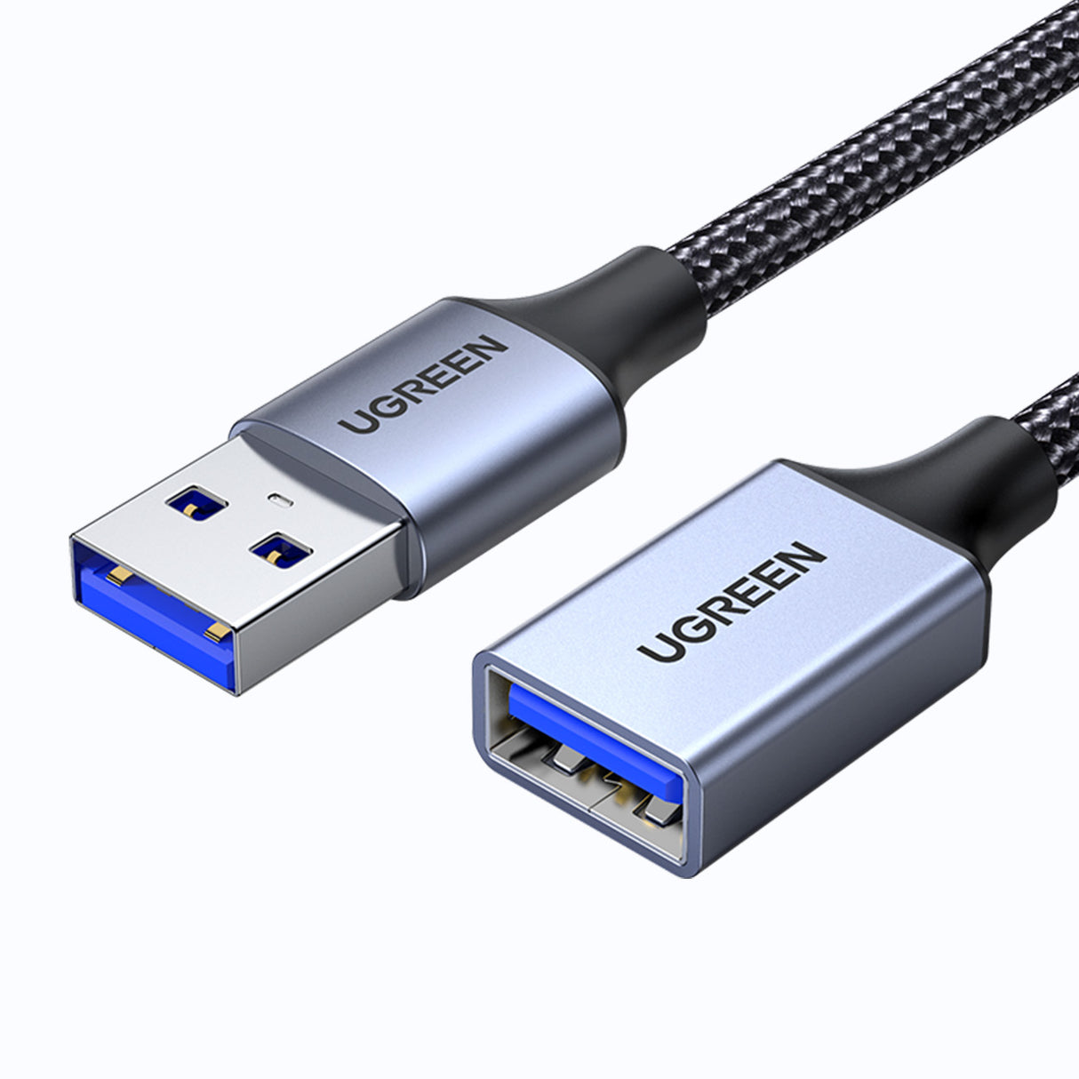 Cabo extensor adaptador USB Ugreen (macho) para USB (fêmea) 3.0 5Gb/s 1m cinza (US115)