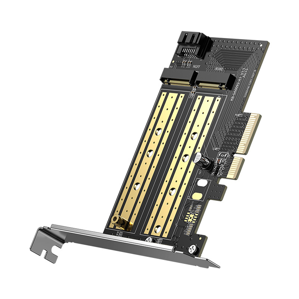 Adaptador de expansão Ugreen PCIe 3.0 x4 para SSD M.2 M-Key / M.2 B-Key preto (CM302)