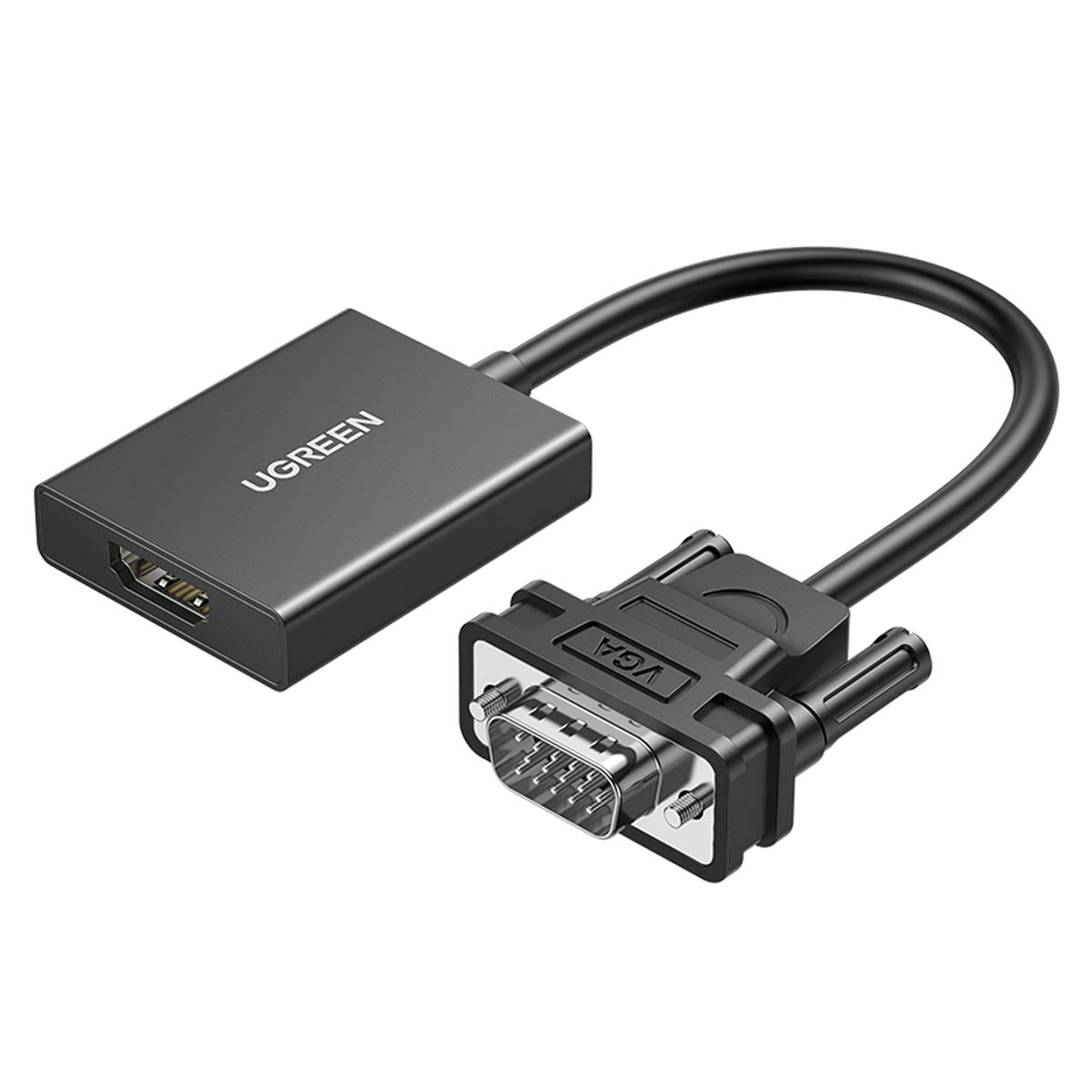 Cabo adaptador Ugreen VGA (macho) para HDMI (fêmea) 0.15m preto (CM513)