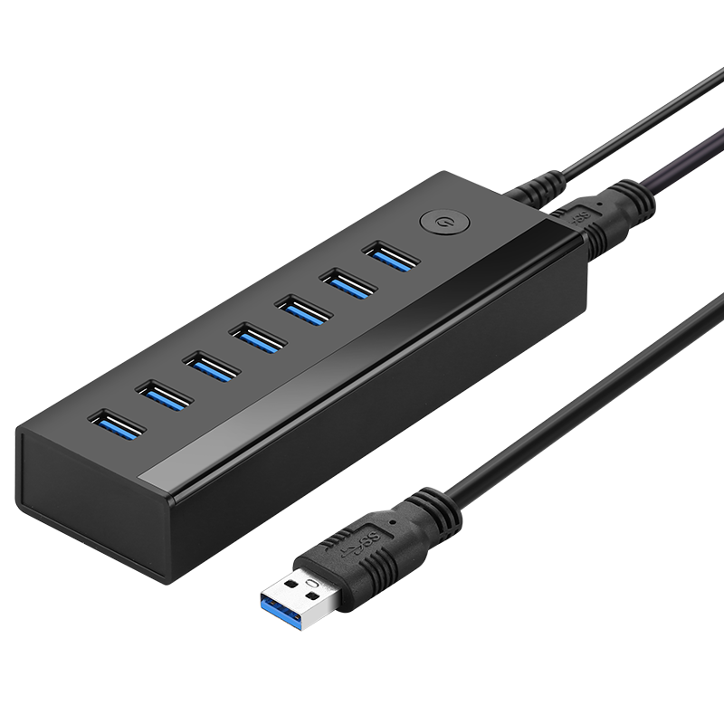 HUB multifuncional Ugreen 7 em 1 USB-A - 7xUSB-A 5Gb/s preto (US219)