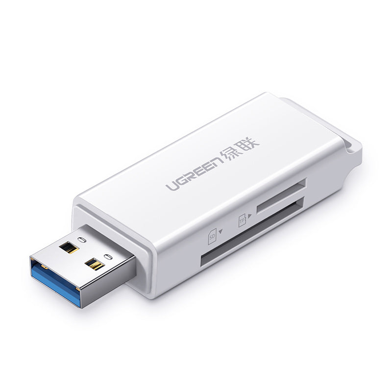 Ugreen leitor de cartões portátil TF/SD para USB 3.0 branco (CM104)