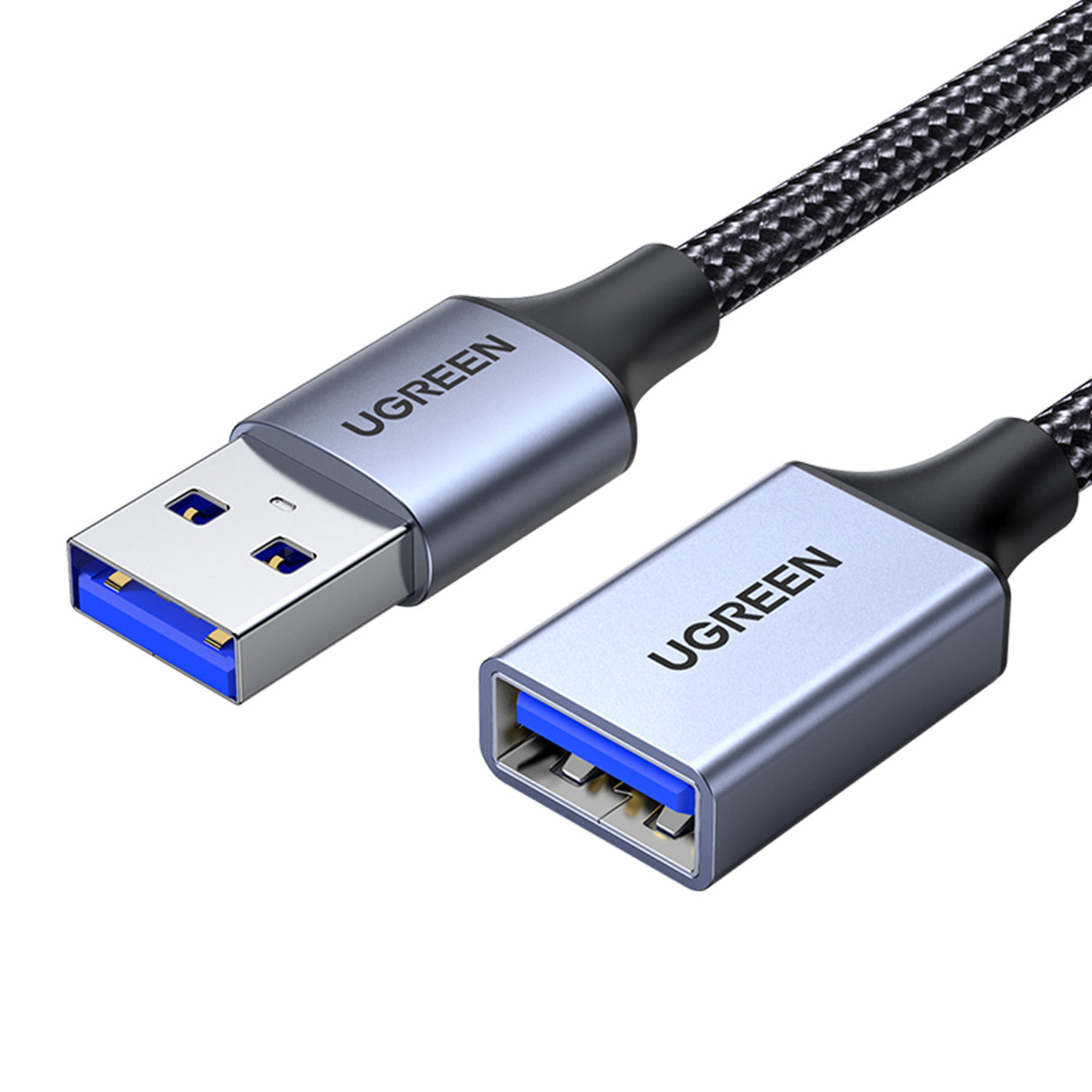 Ugreen extensor adaptador cabo USB (macho) - USB (fêmea) 3.0 5Gb/s 2m cinza (US115)