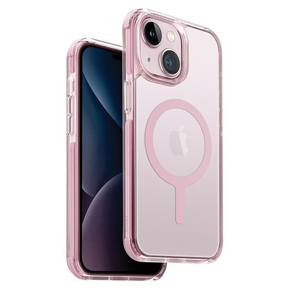 Capa UNIQ Combat Magclick para carregamento no iPhone 15 / 14 / 13 - rosa