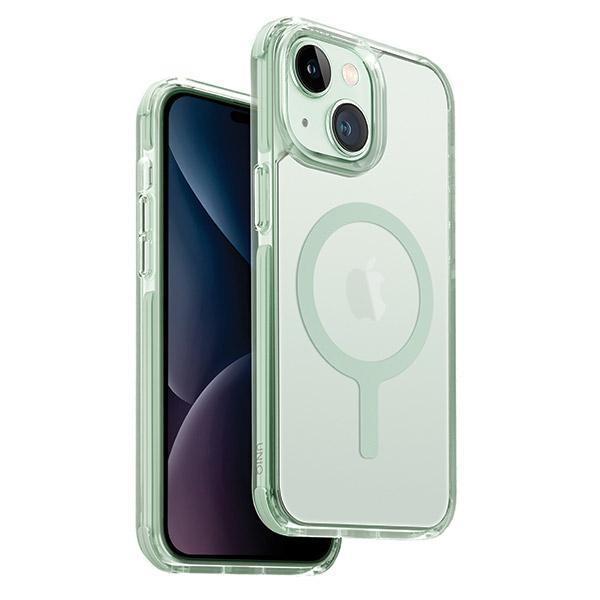 Etui UNIQ Combat Magclick Charging para iPhone 15 Plus / 14 Plus - cor menta