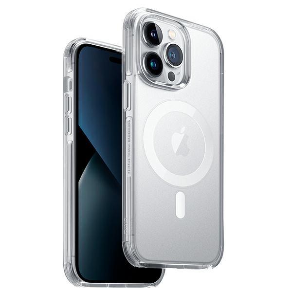 Capa UNIQ Combat Magclick para carregamento no iPhone 14 Pro - transparente