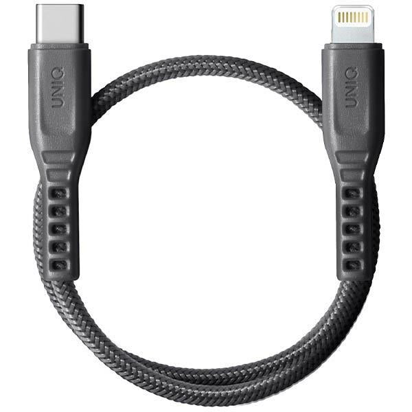 Cabo UNIQ Flex USB-C / Lightning 18W de nylon 30 cm - cinza
