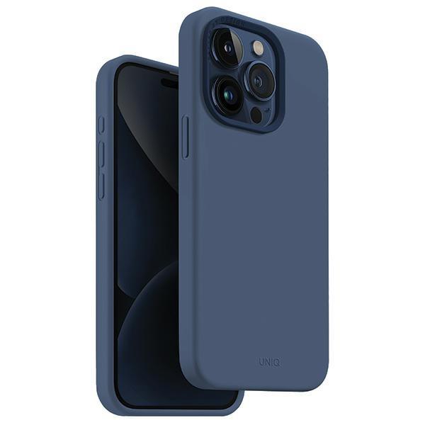 Etui UNIQ Lino Hue Magclick Charging para iPhone 15 Pro - cor granada
