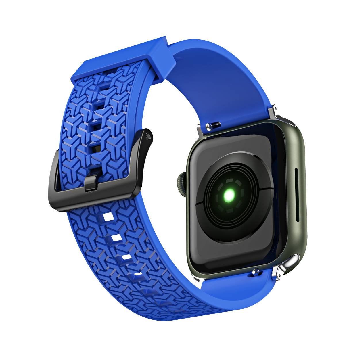 Pulseira Y para Apple Watch 7 / 6 / 5 / 4 / 3 / 2 / SE (45 / 44 / 42mm) bracelete azul para relógio