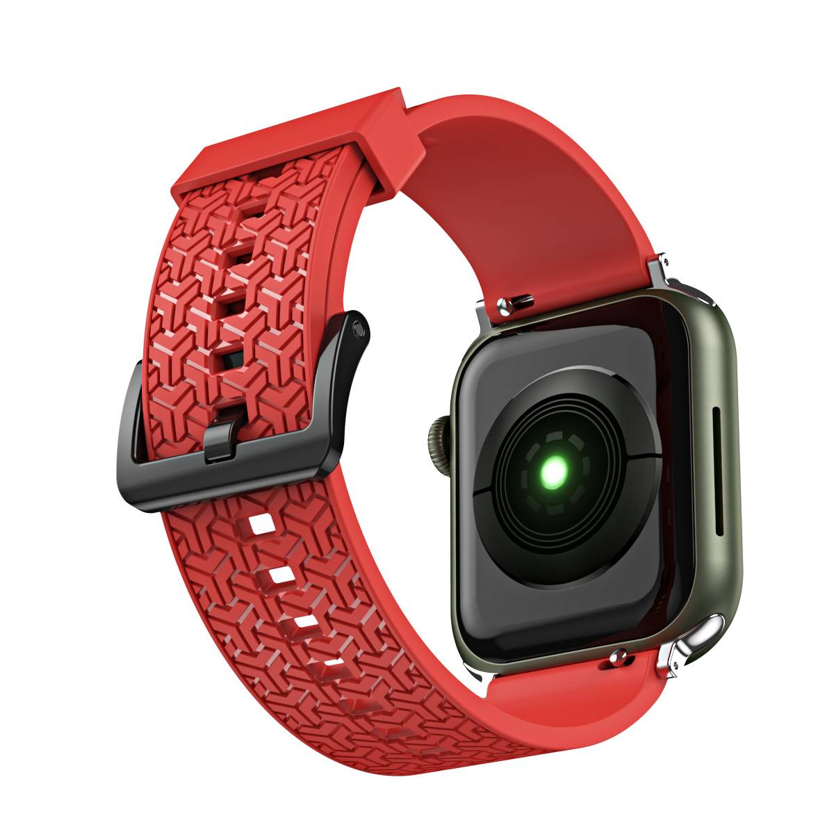Pulseira Y para Apple Watch 7 / 6 / 5 / 4 / 3 / 2 / SE (45 / 44 / 42mm) bracelete vermelha para relógio