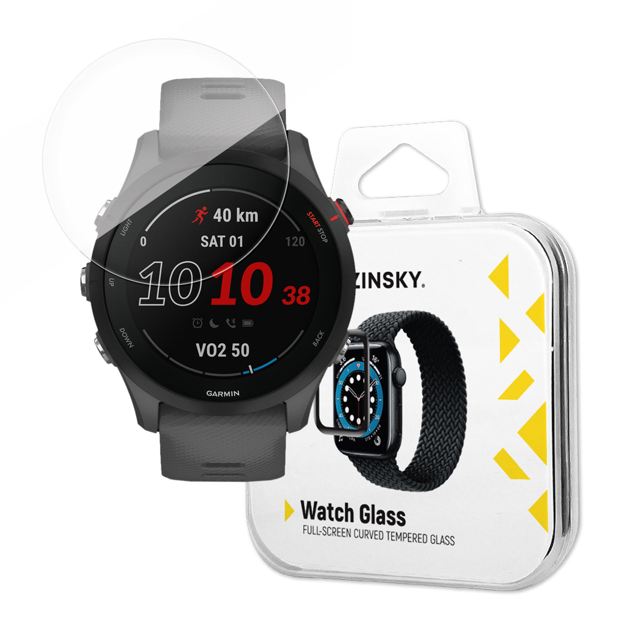 Wozinsky Full Glue Vidro Temperado szkło hartowane para Garmin Forerunner 255 9H para tela inteira com moldura preta