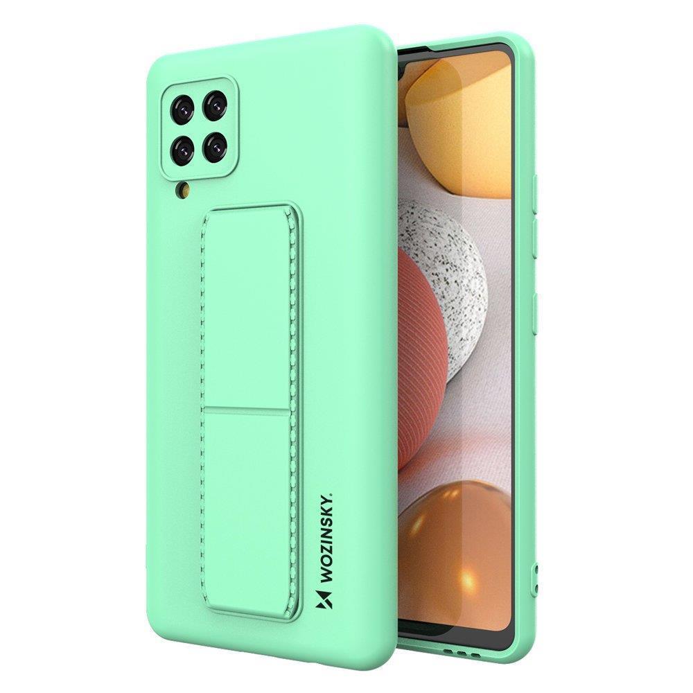 Capa Wozinsky Kickstand em silicone com suporte para Samsung Galaxy A42 5G, cor-de-rosa