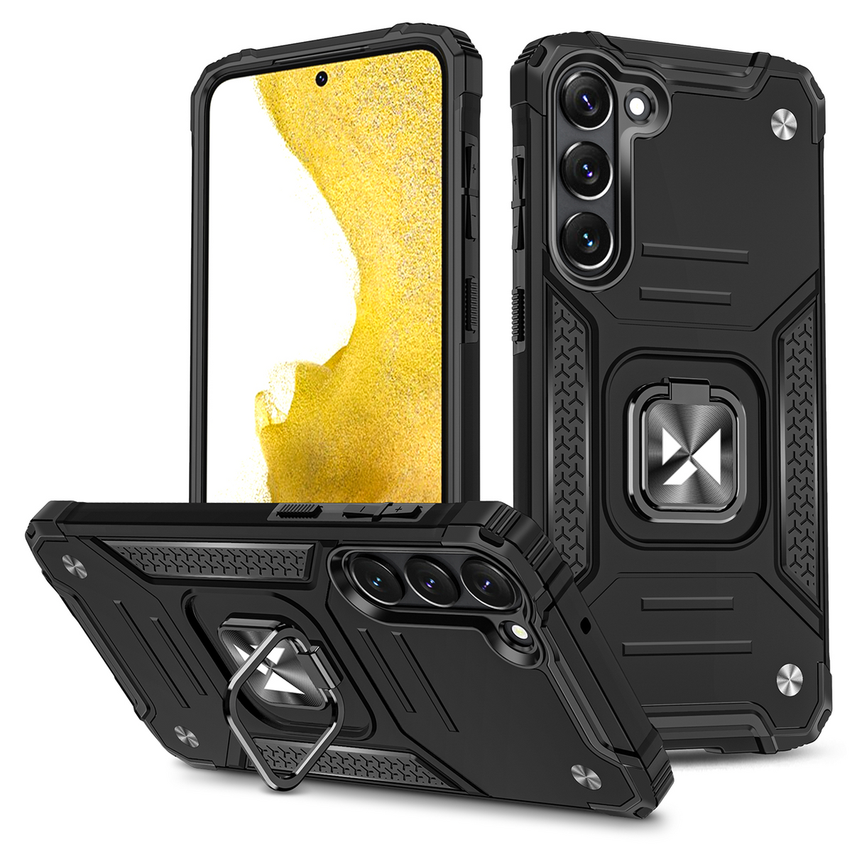 Capa Wozinsky Ring Armor para Samsung Galaxy S23 com suporte magnético e anel, na cor preta