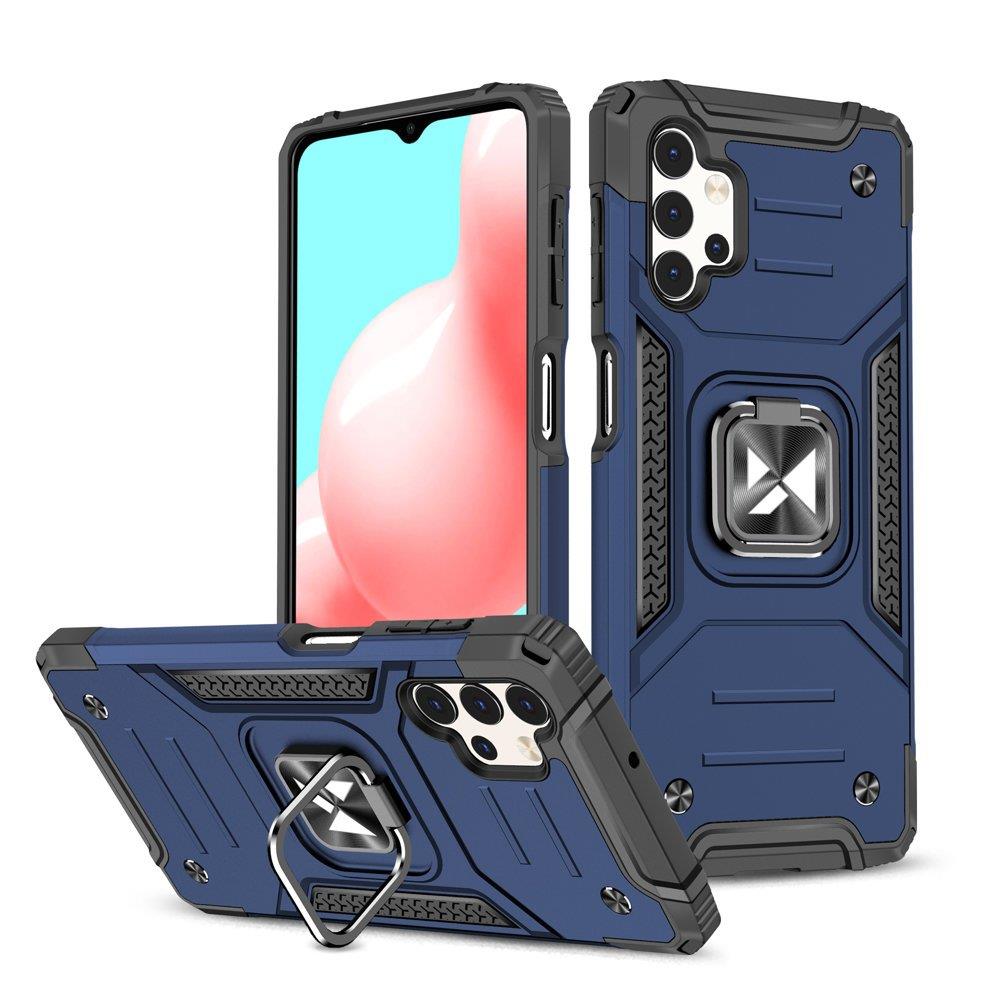 Capa híbrida blindada Wozinsky Ring Armor + suporte magnético para Samsung Galaxy A73 azul