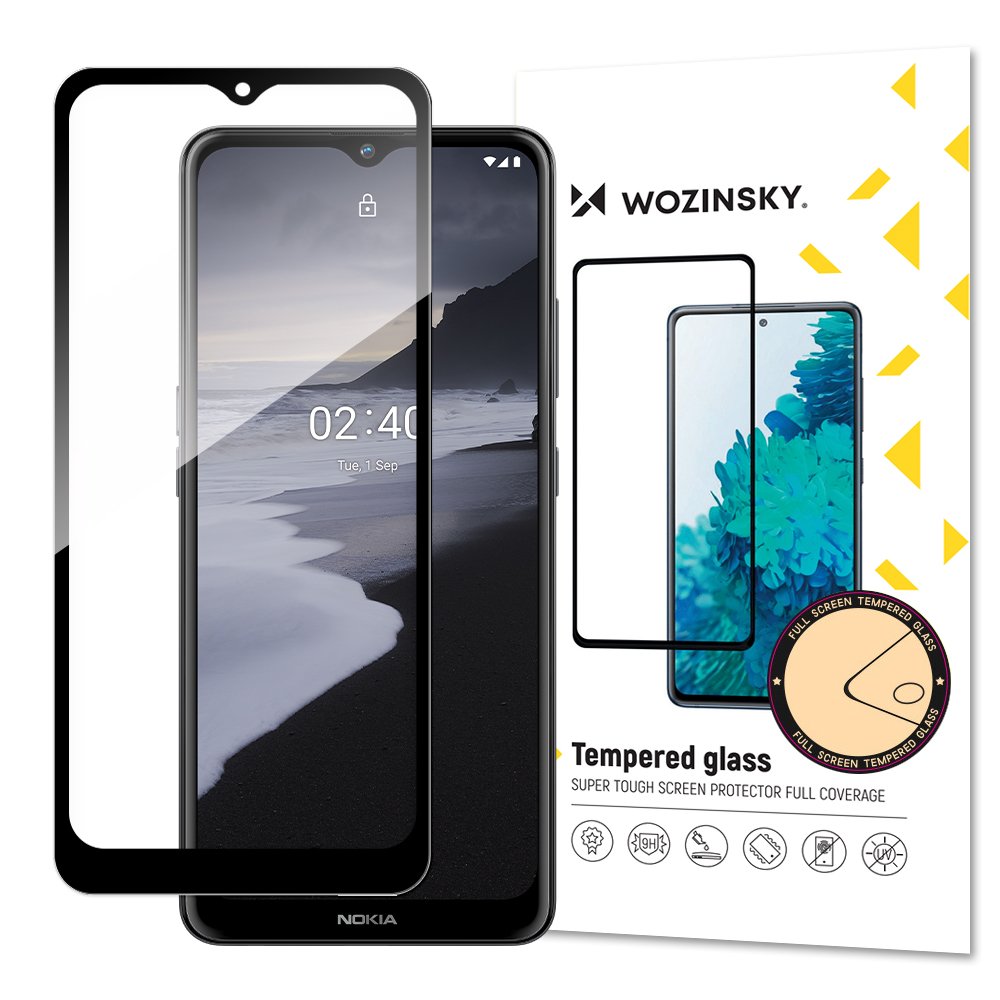 Wozinsky vidro temperado super resistente Full Glue para toda a tela com moldura Case Friendly Nokia 5.4 preto
