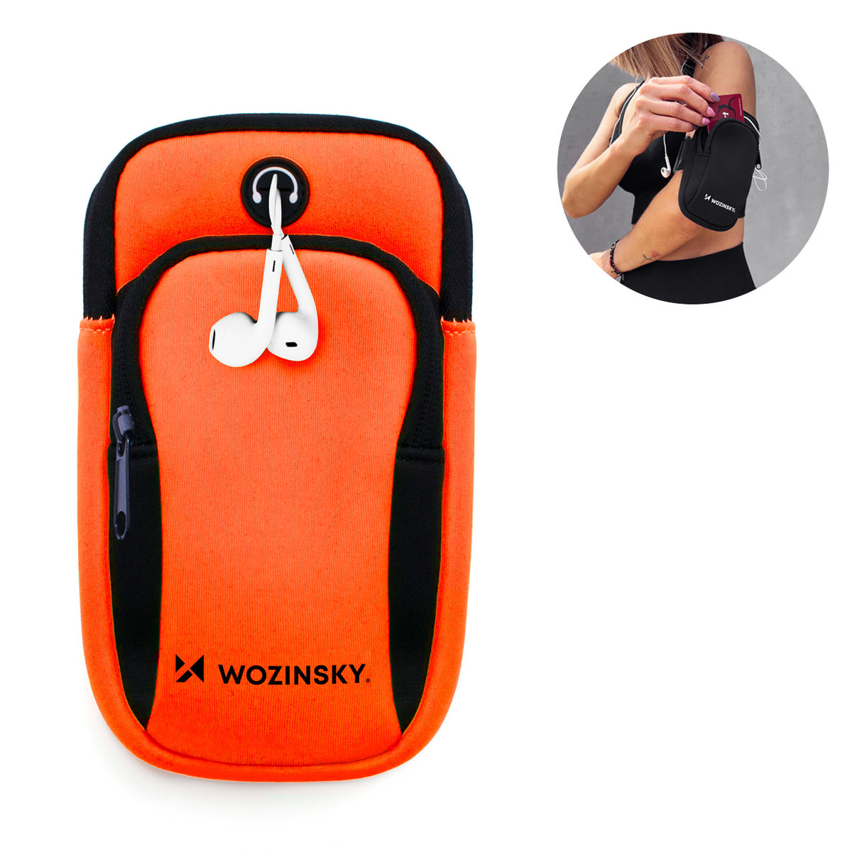 Wozinsky faixa de braço para corrida, armband laranja (WABOR1)
