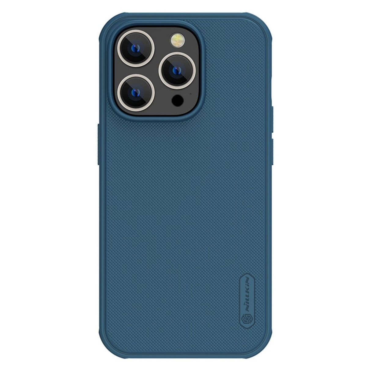 Capa Nillkin Super Frosted Shield Pro para iPhone 14 Pro, capa traseira na cor azul.