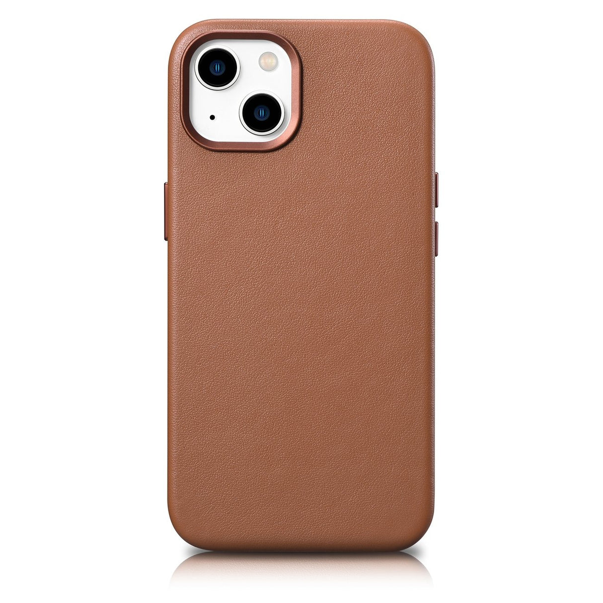 Capa iCarer de Couro, estojo de couro natural para iPhone 14 na cor castanho (WMI14220705-BN) (compatível com MagSafe)