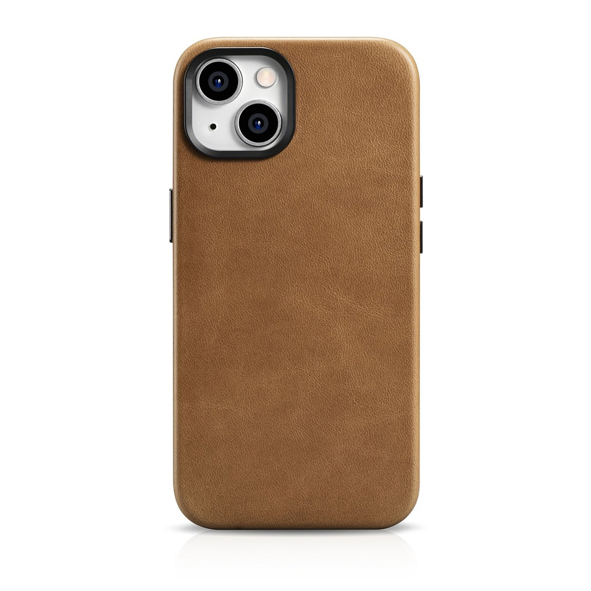 Caso de Couro Premium com Cera de Óleo iCarer, capa de couro para iPhone 14 magnética com MagSafe, na cor castanho (WMI14220701-TN)