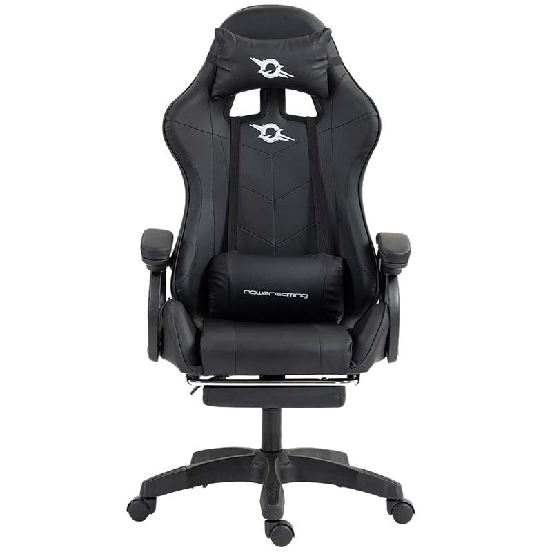 Cadeira Gaming Massagem 7 pontos Branco / Preto Apoio para os pés