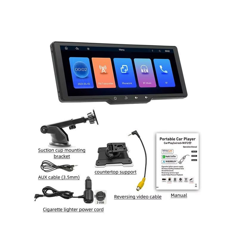 Ecrã tátil universal SWM B5314 10,26 polegadas Carplay e Android Auto sem fios Preto