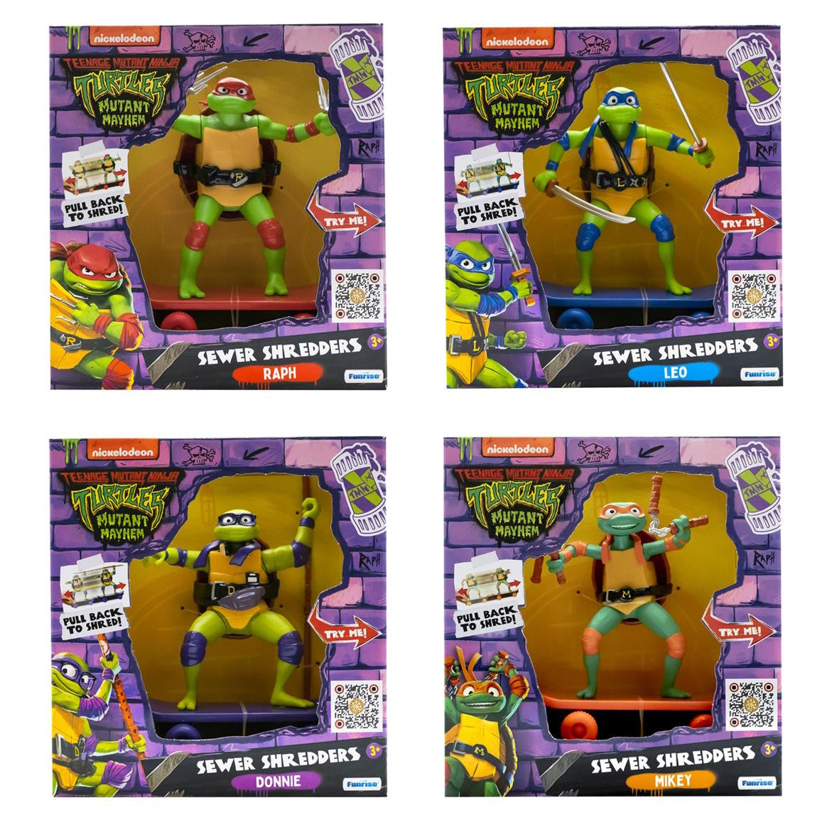 Tartarugas Ninja: Caos Mutante - Figuras com Skate (Envio Atéatório)