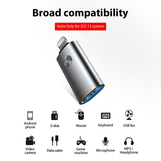 Adaptador OTG Lightning para USB 3.0